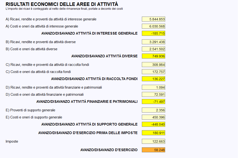 analisi di bilancio ets - rendiconto gestionale