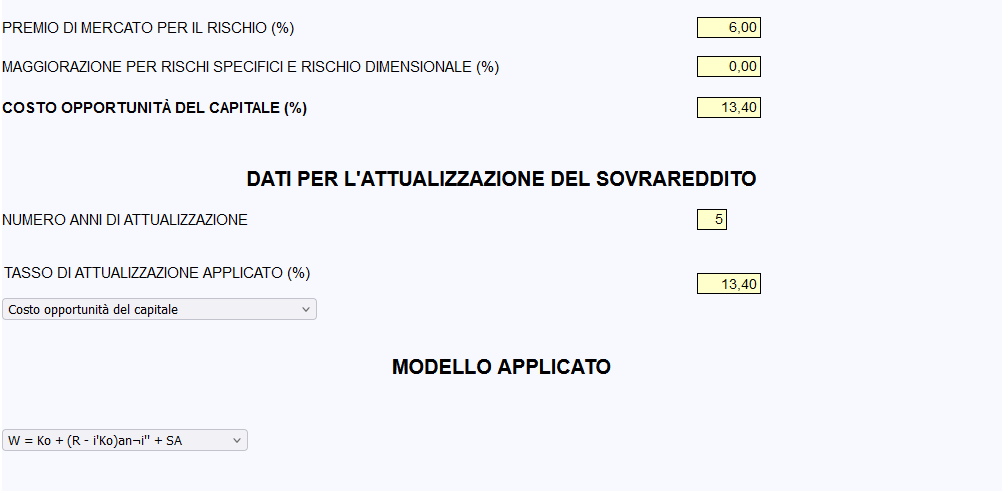 valutazione azienda uec - dati di sviluppo parte seconda